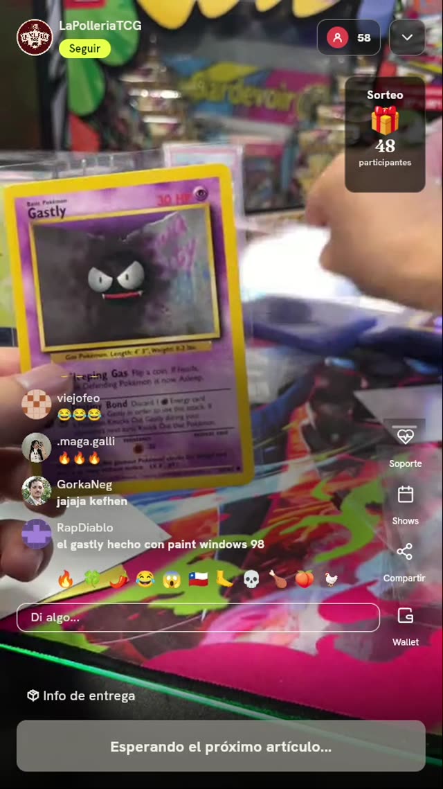 Carta Pokémon Gastly Base Set