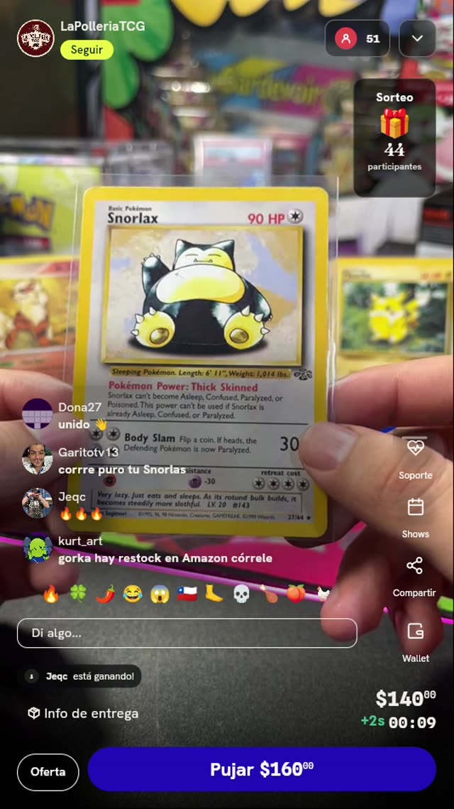 Carta Pokémon Snorlax #27/64 Jungle