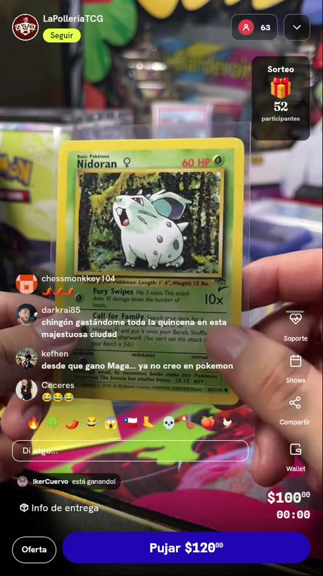 Carta Pokémon Nidoran ♀ Base Set 2