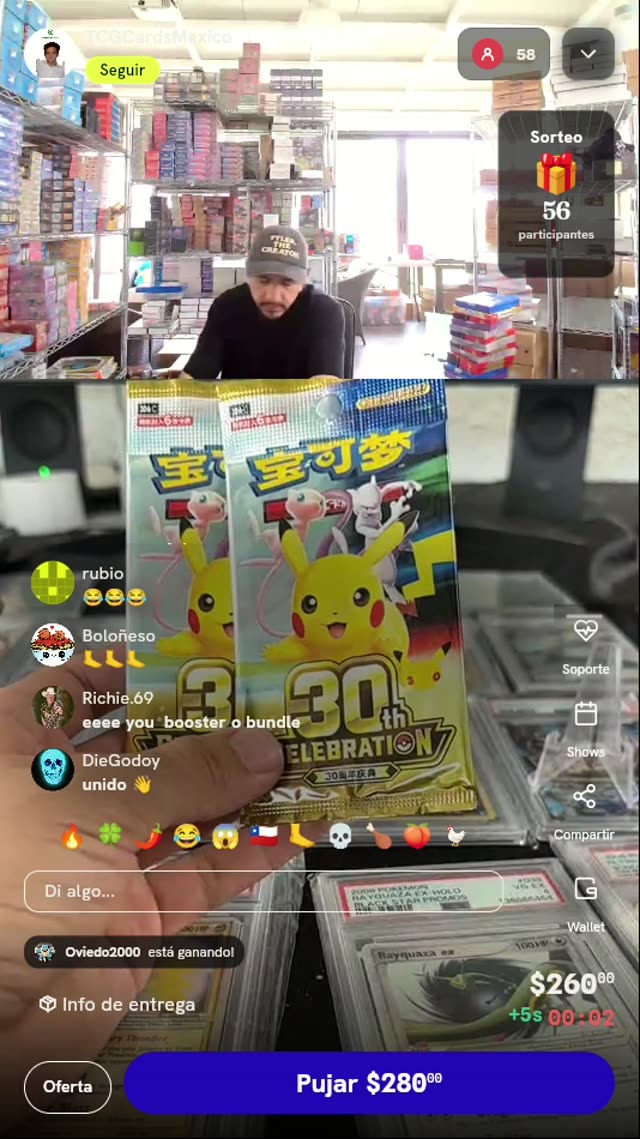 2 Sobres Pokémon 30th Celebration Chino