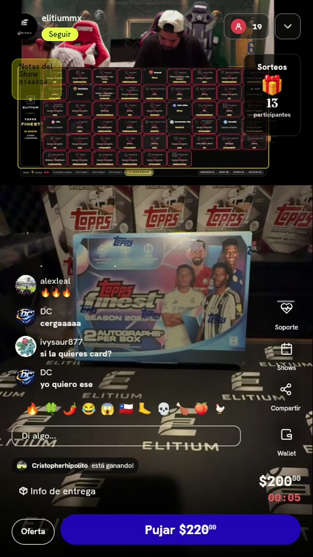 Lugar en Break Topps Finest UEFA