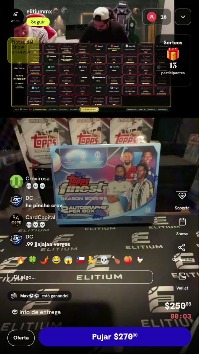Lugar en Break Topps Finest UEFA