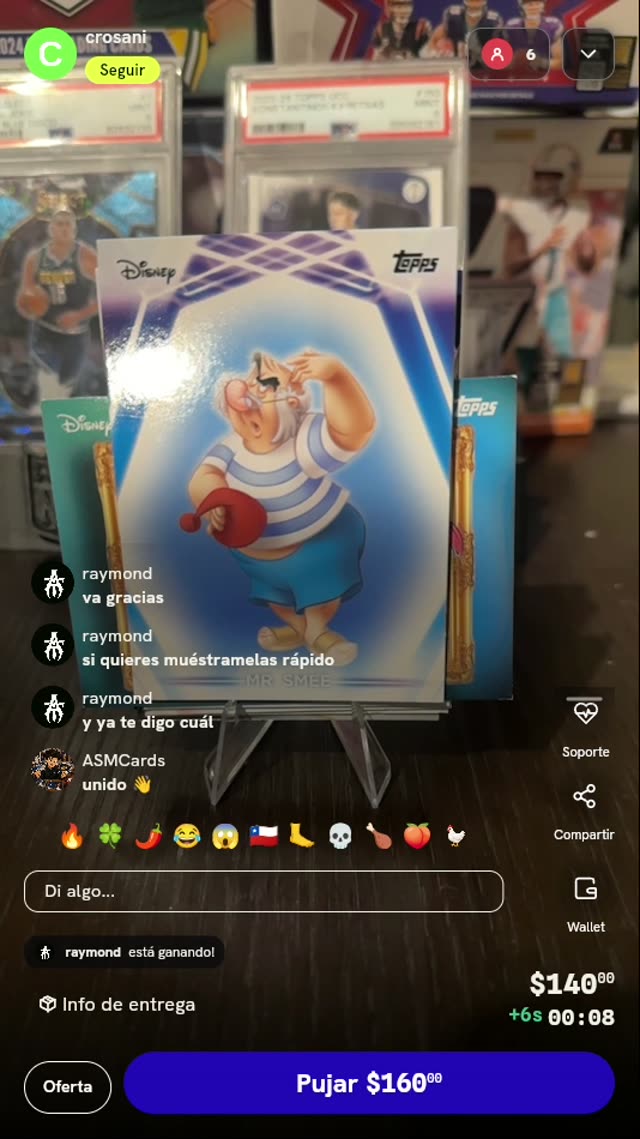 Carta Topps Chrome Disney Mr. Smee