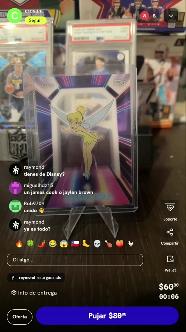 Carta Topps Chrome Disney Tinker Bell