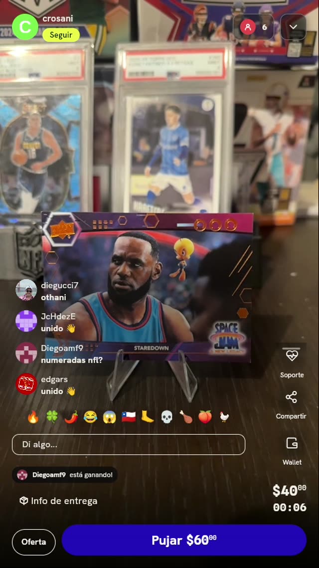 Carta LeBron James Space Jam Upper Deck