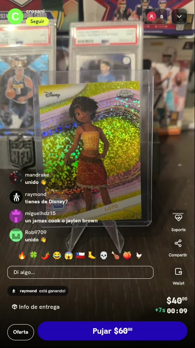 Carta Topps Chrome Disney Loto