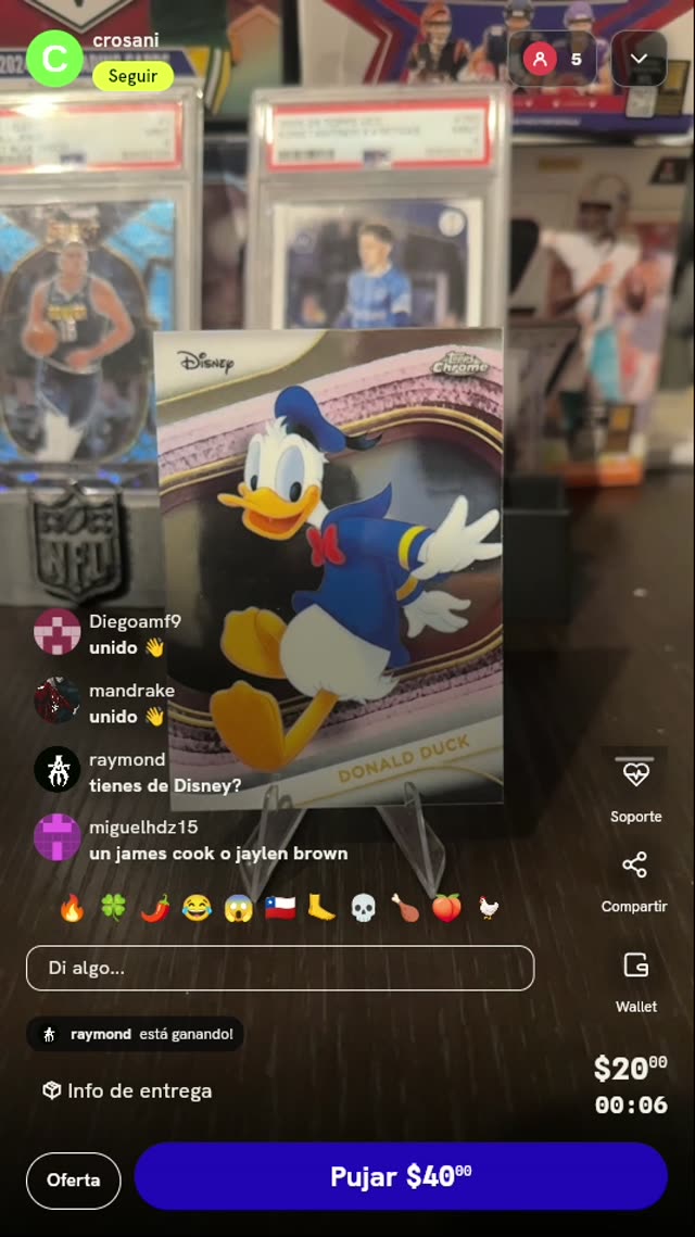 Carta Topps Chrome Disney Pato Donald