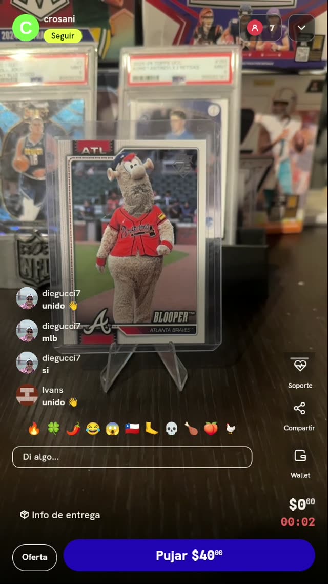 Carta Topps Mascots Blooper Atlanta Braves