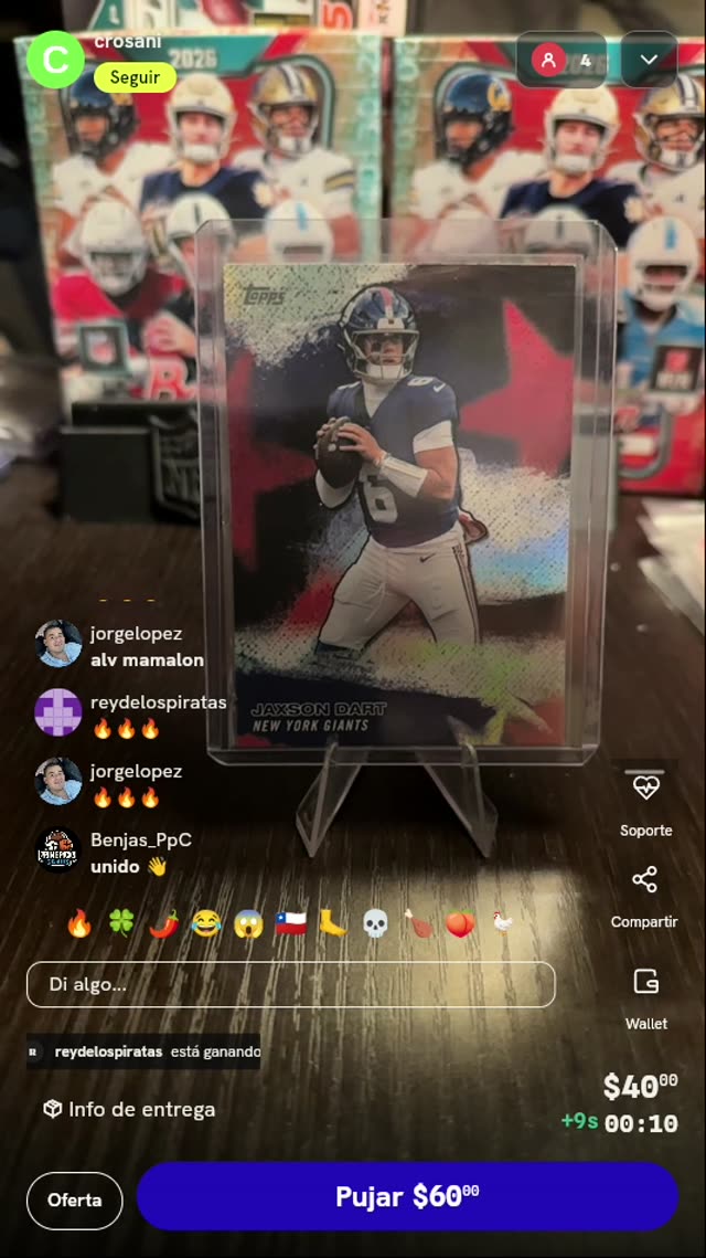 Carta Topps Jaxson Dart New York Giants