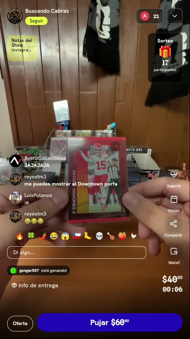 Carta Coleccionable Patrick Mahomes II Panini