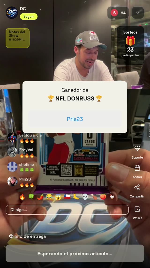 Sobre de tarjetas Panini Donruss NFL
