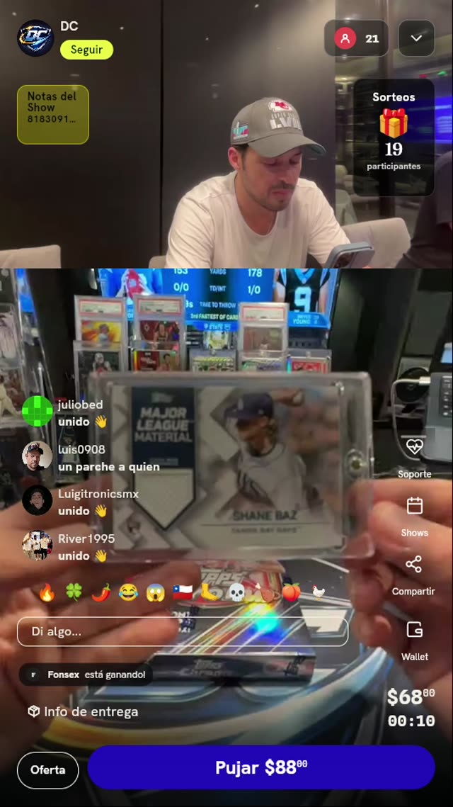 Carta Topps Shane Baz Major League Material