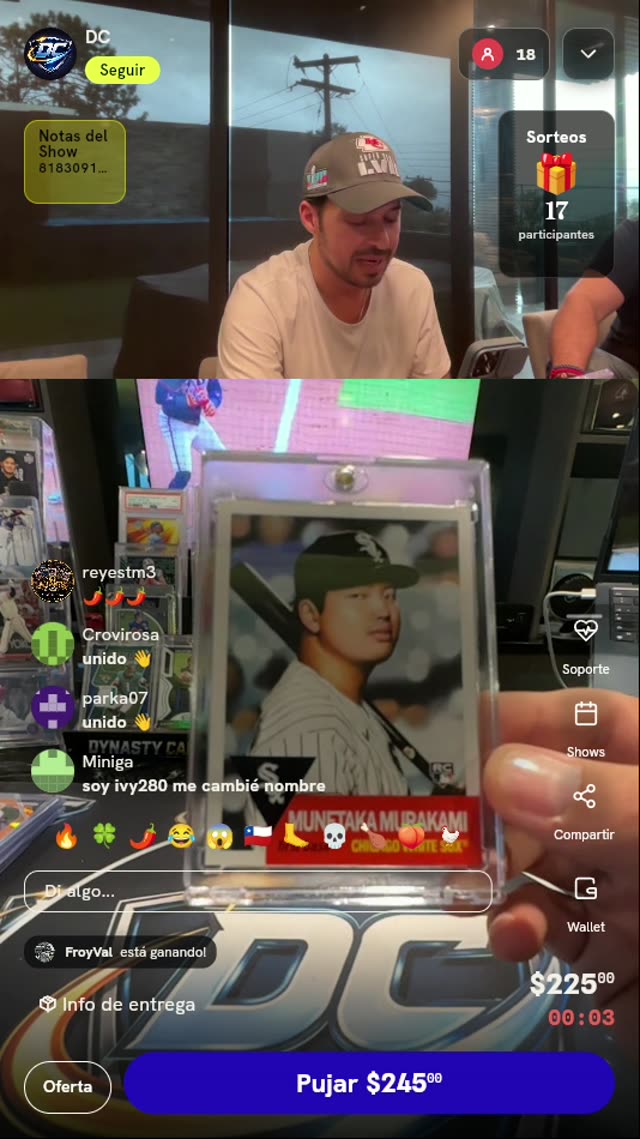 Tarjeta Topps NOW Munetaka Murakami