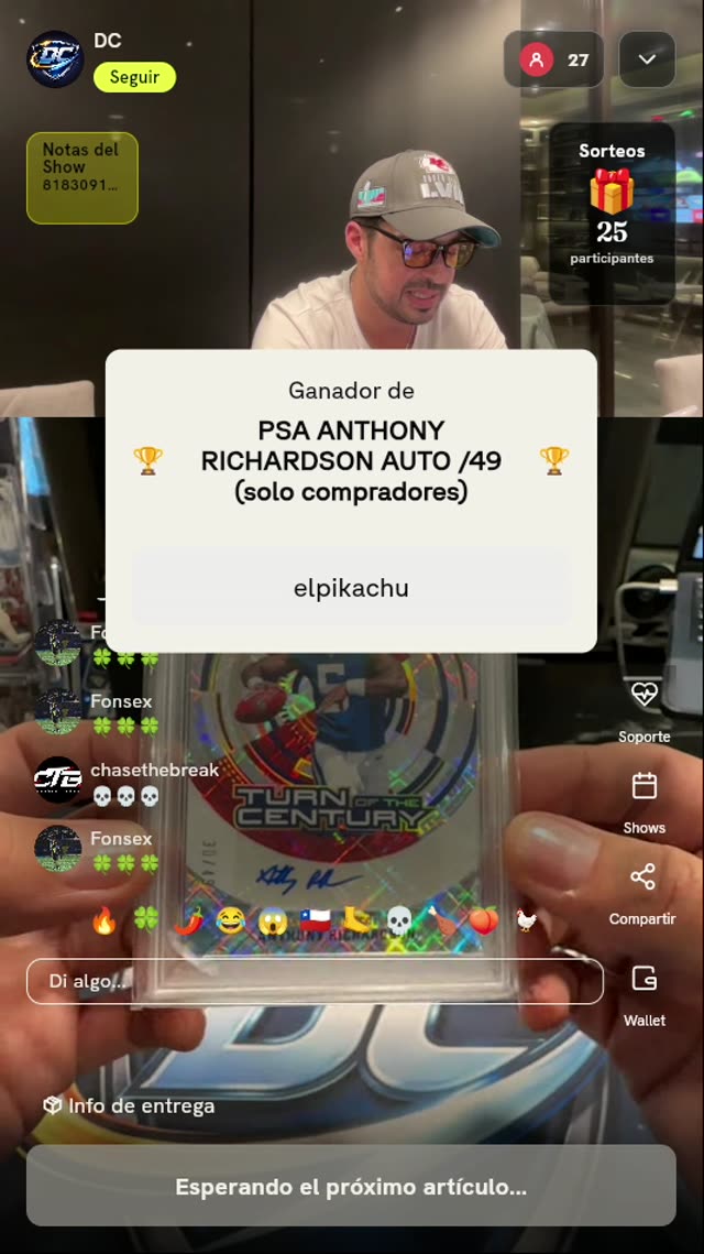 Carta Anthony Richardson Panini Elite PSA