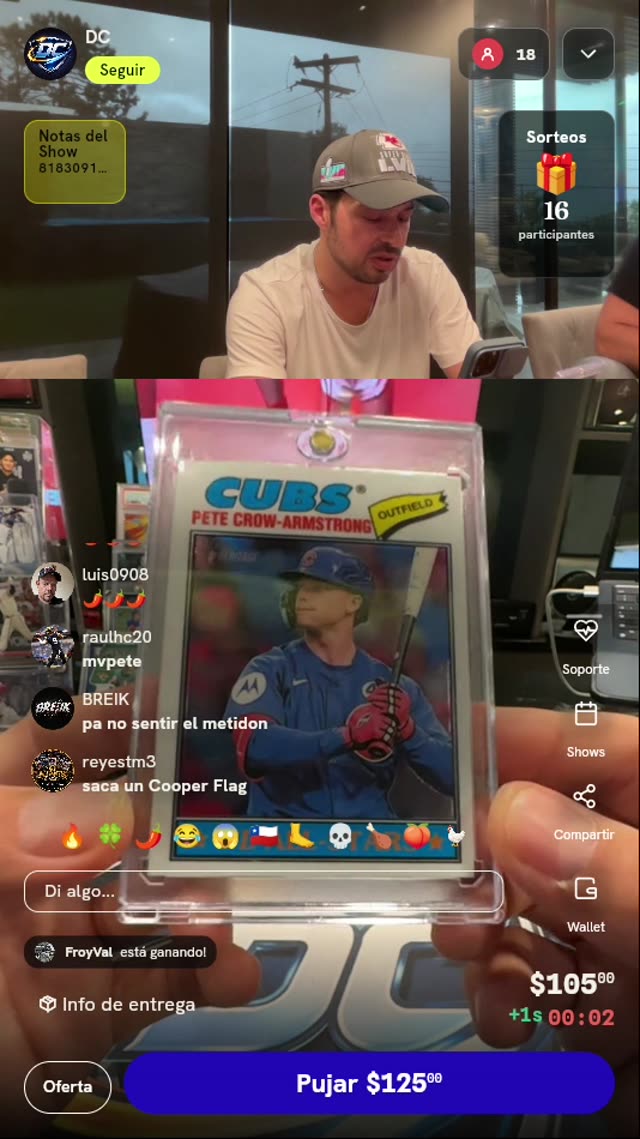 Carta Topps Heritage Pete Crow-Armstrong