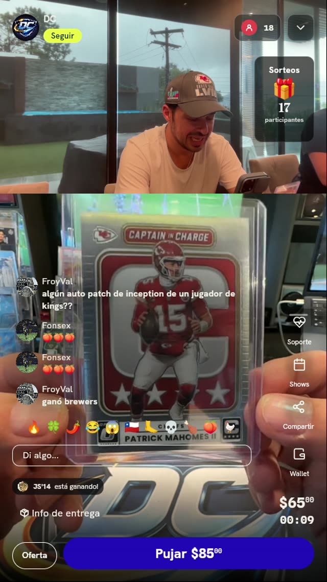 Carta Patrick Mahomes Captain in Charge Optic