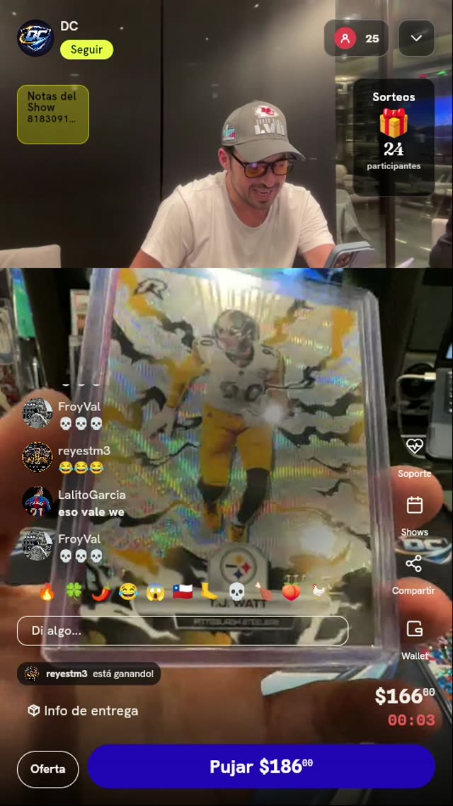 Carta Panini T.J. Watt Numerada
