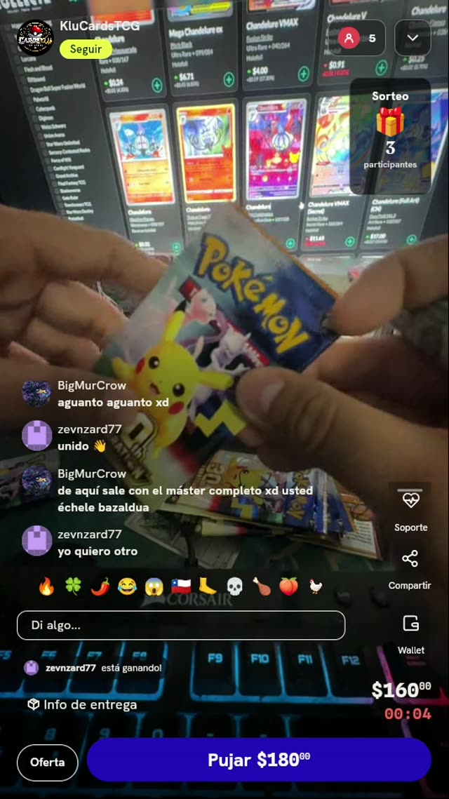 Sobre de cartas Pokémon TCG