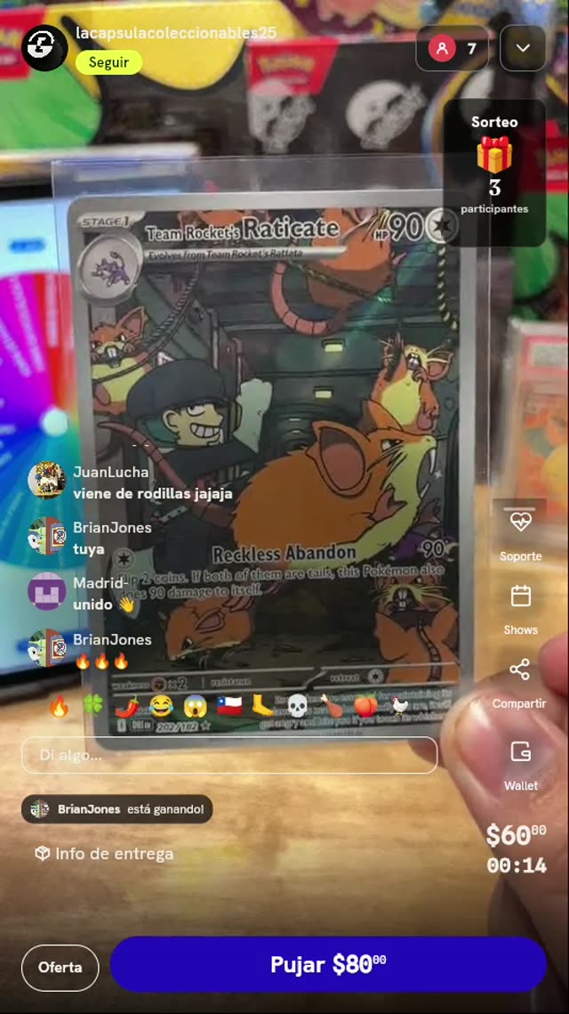 Carta Pokémon Team Rocket's Raticate