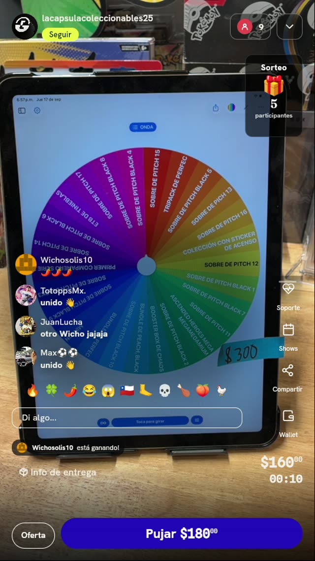Giro en ruleta Pokémon