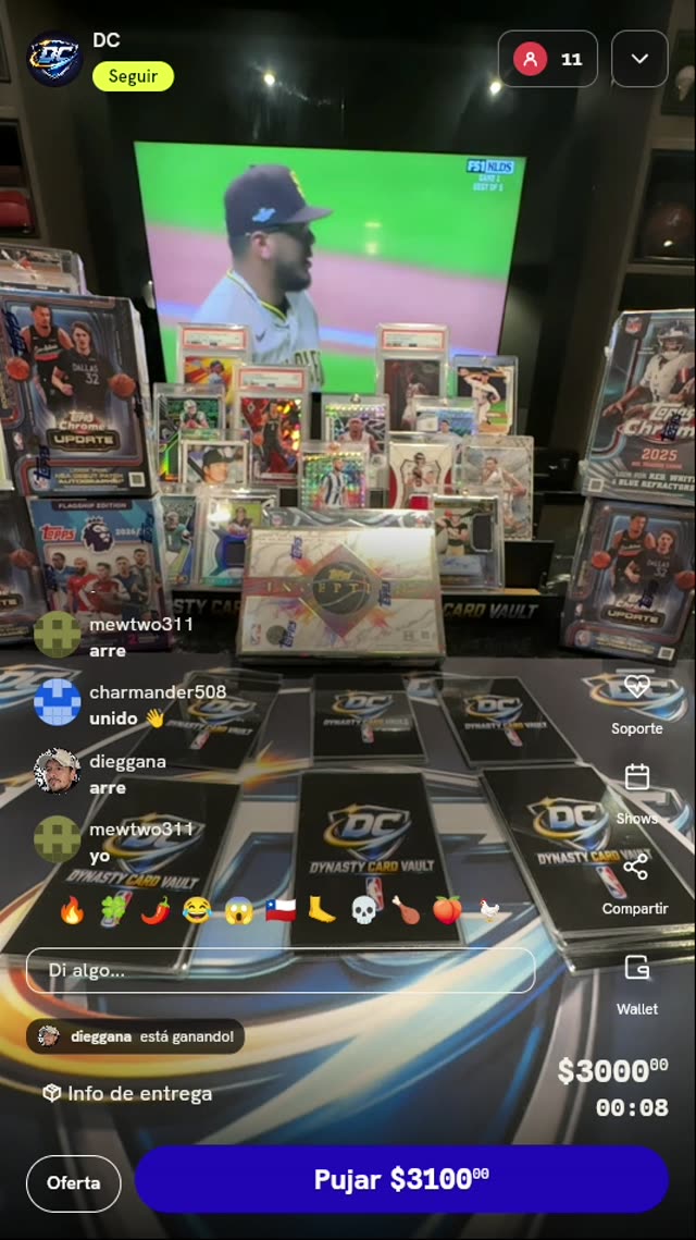Sobre de cartas deportivas Dynasty Card Vault