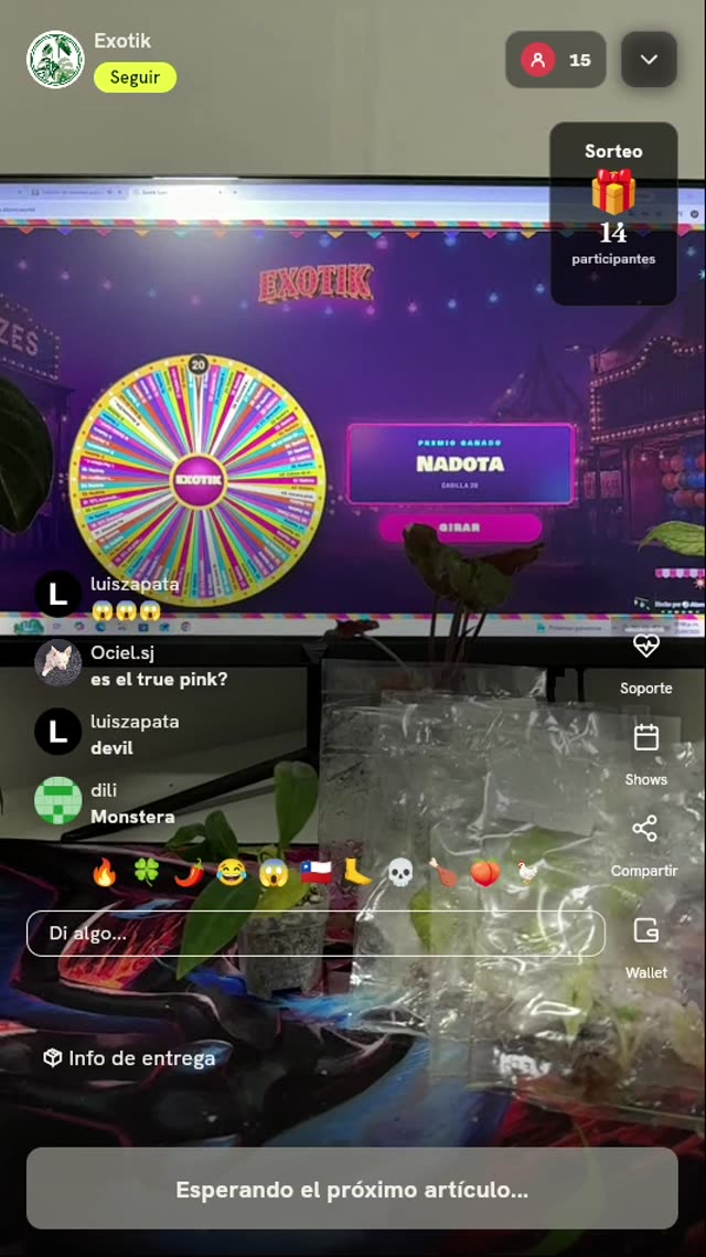 Tiro de Ruleta de Plantas Exóticas