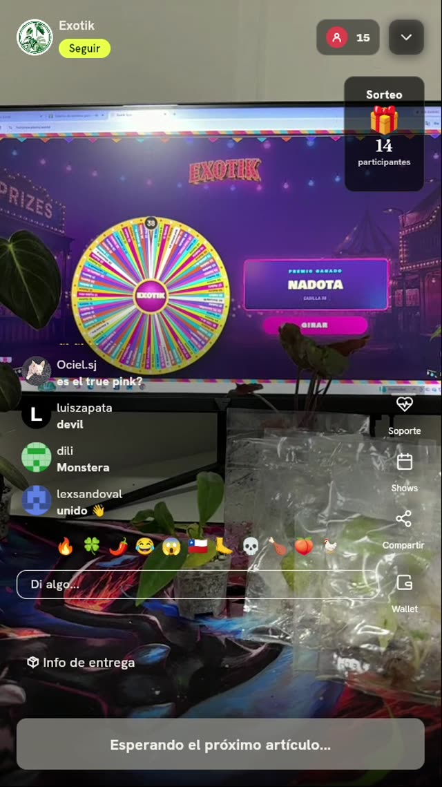 Giro de ruleta de plantas exóticas