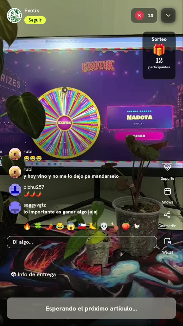 Giro en ruleta de premios Exotik