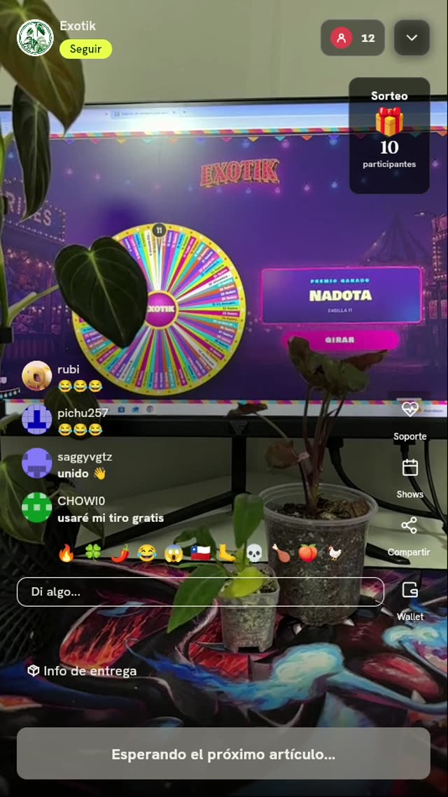 Tiros en Ruleta de Plantas Exóticas