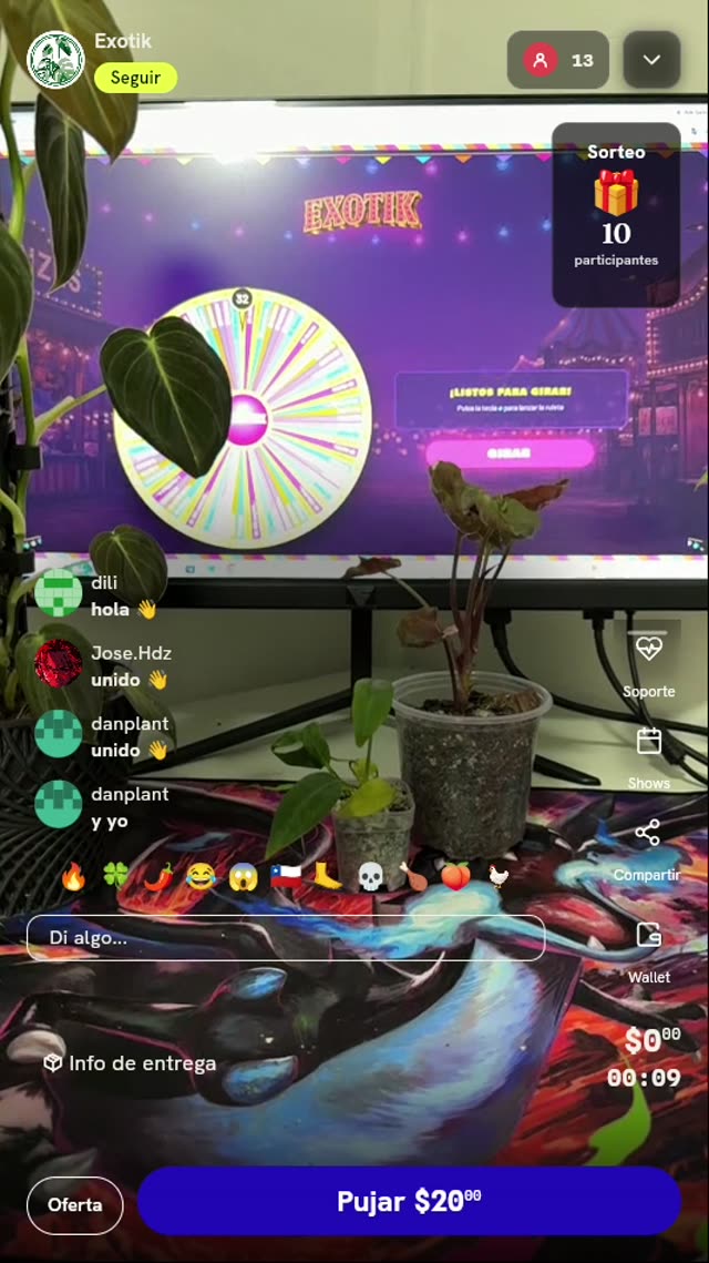 Tiros de Ruleta Exotik Plantas