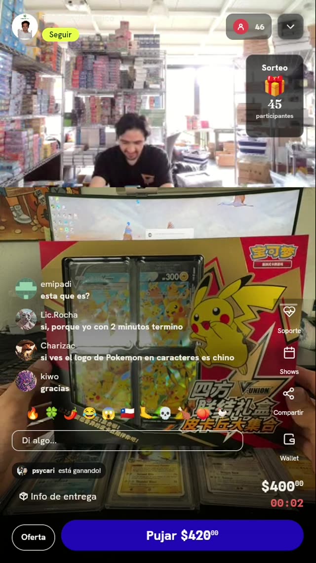 Caja Pokémon Pikachu V-UNION Chino