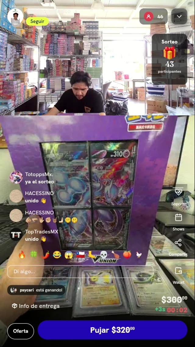 Caja Pokémon Mewtwo V-UNION Chino