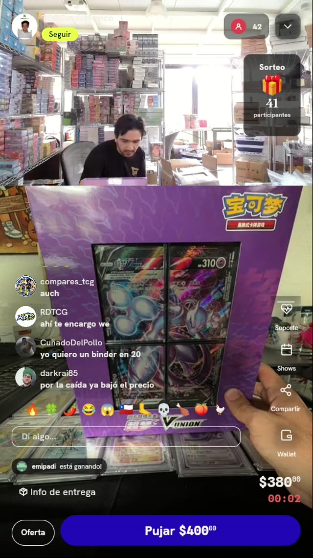 Caja Pokémon Mewtwo V-UNION Chino