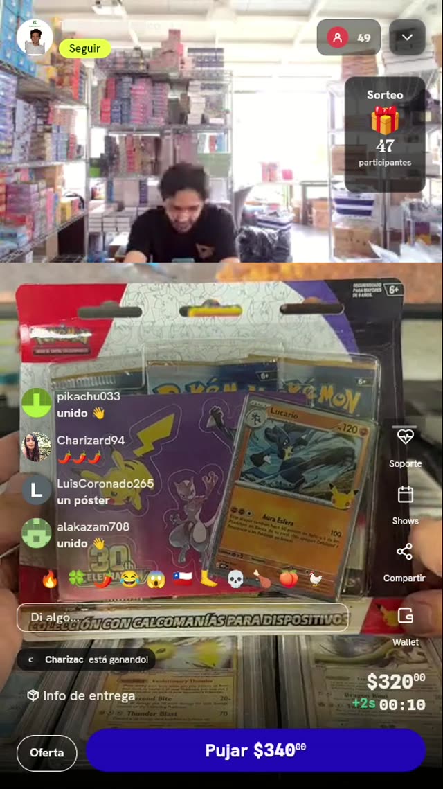 Colección Calcomanías Lucario Pokémon TCG