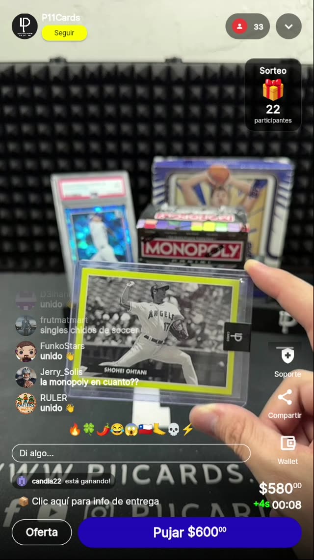 Shohei Ohtani tarjeta de béisbol
