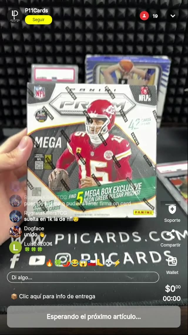 Caja Panini Prizm NFL 2025 Mega