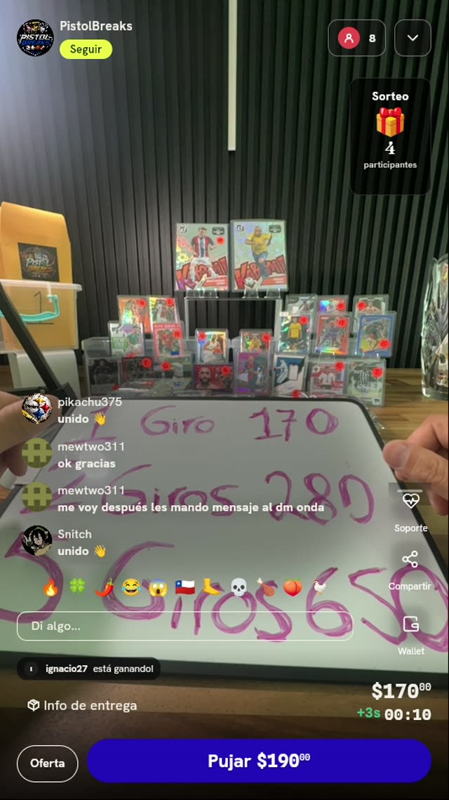 1 Giro en Ruleta de Tarjetas