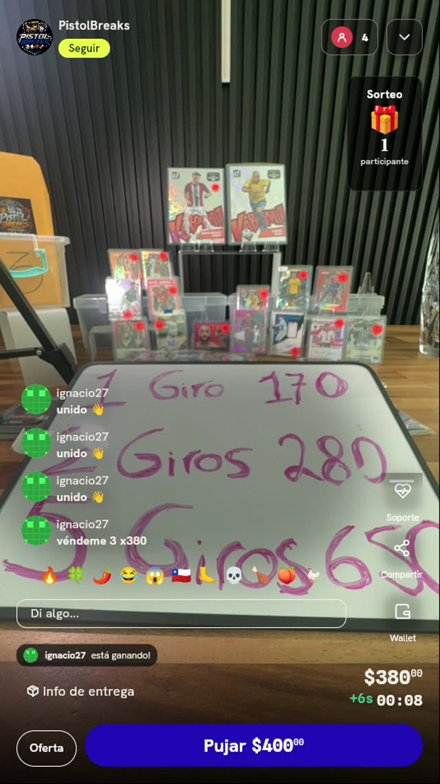Paquete de 3 giros de ruleta