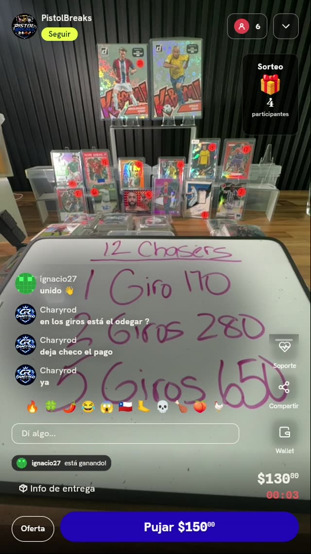 Giros de ruleta de tarjetas deportivas