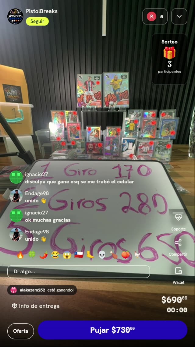Paquete de 5 Giros de Ruleta
