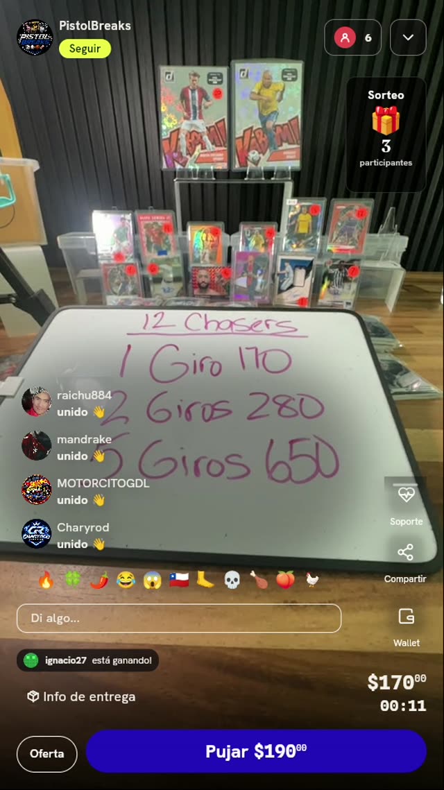 Giro de Ruleta de Tarjetas Deportivas
