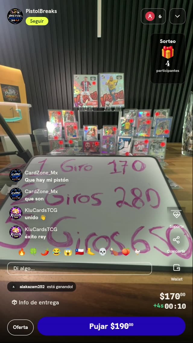 Giro de Ruleta Cartas Deportivas