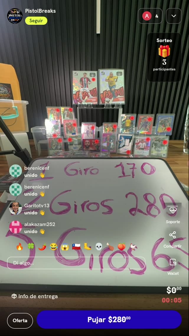 2 Giros de Tarjetas Deportivas