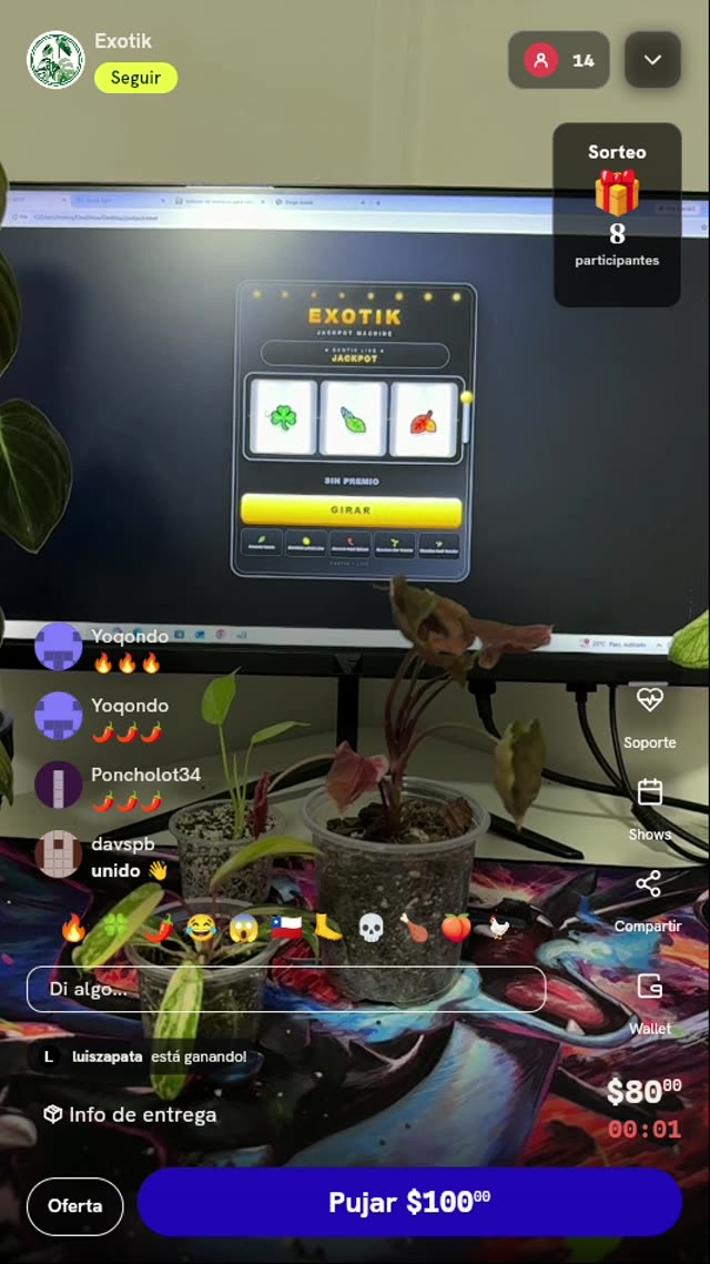 Tres giros de Jackpot Exotik