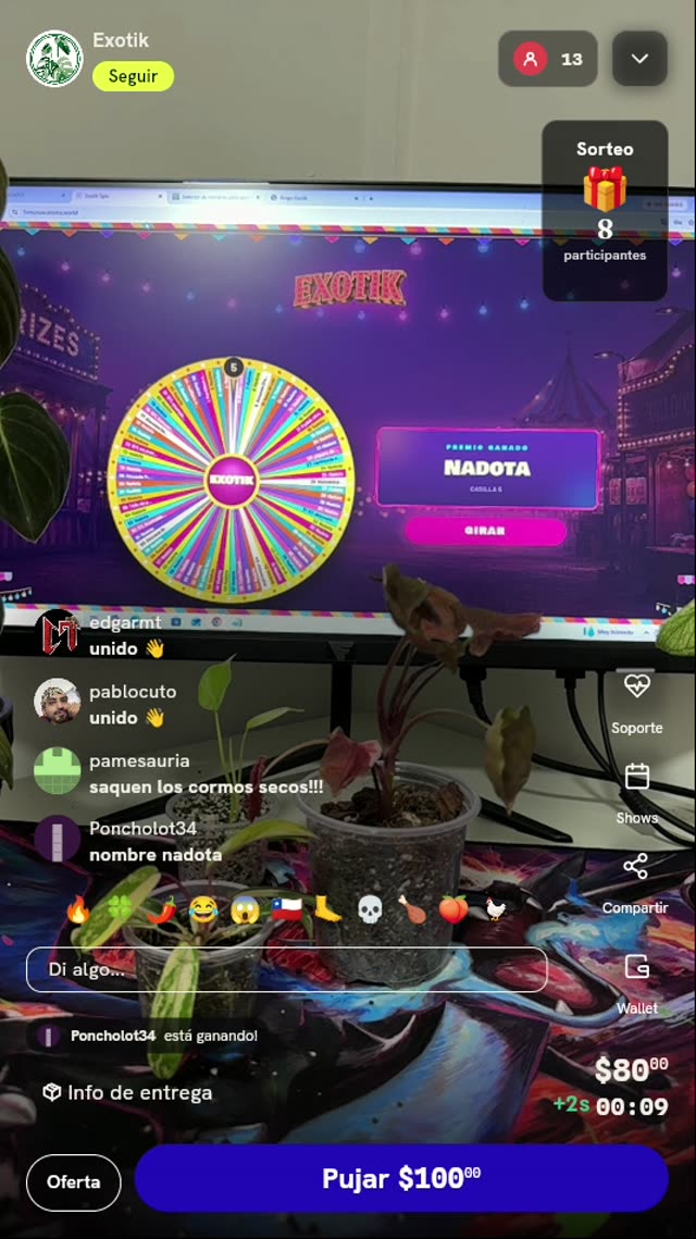 Giro de ruleta de plantas exóticas