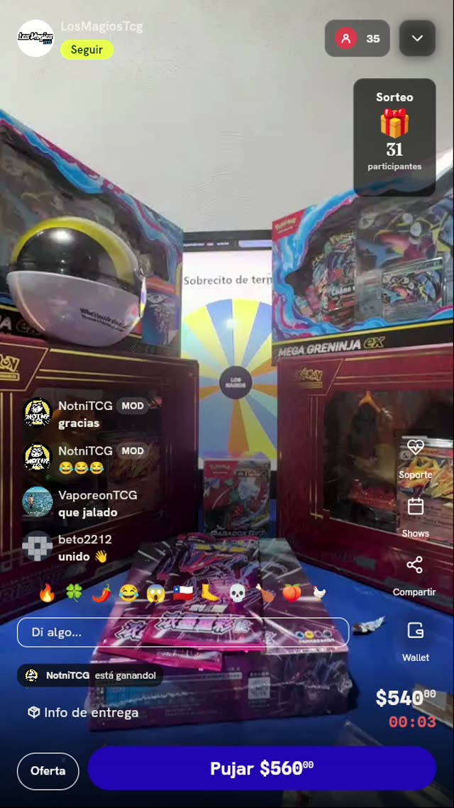 Tres Vueltas de Ruleta Pokémon TCG