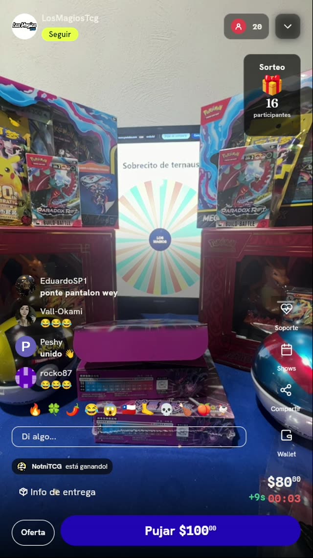 Giro de ruleta por sobre de Pokémon TCG
