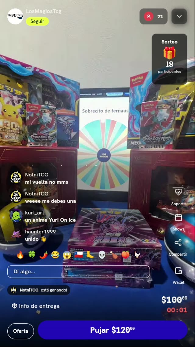Giro de ruleta por sobre Pokémon
