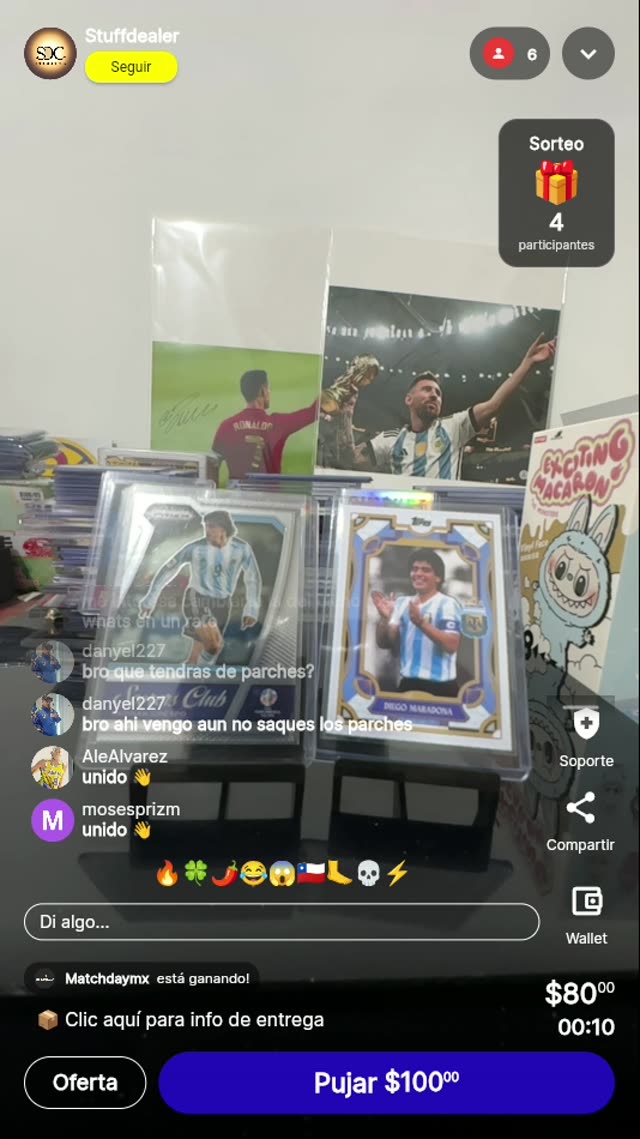 Tarjetas Maradona y Messi Panini