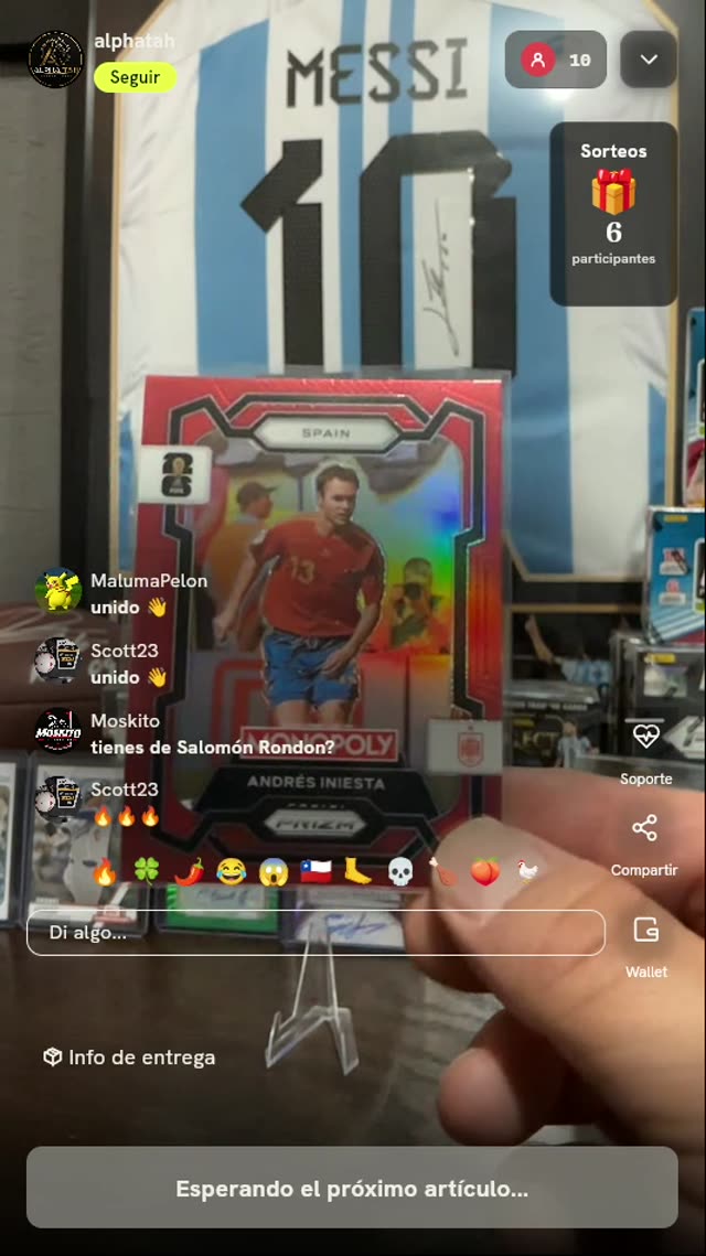 Carta Andrés Iniesta Panini Monopoly Roja